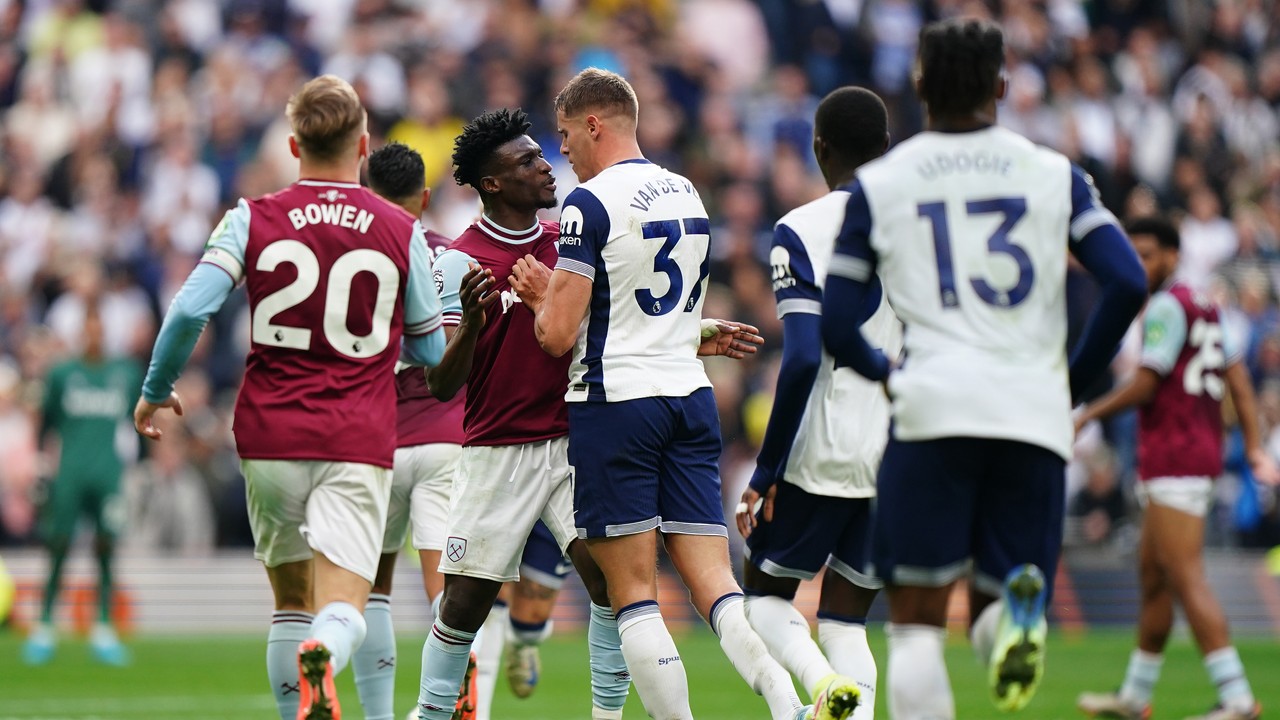 Tottenham claim big comeback win as West Ham star Mohammed Kudus sent off  for violent conduct